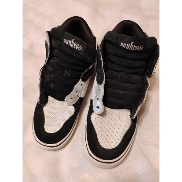 Punkrose High Top Sneakers Shoes Womens Size 10 Black White Pink Lightning Bolt - Picture 2 of 8